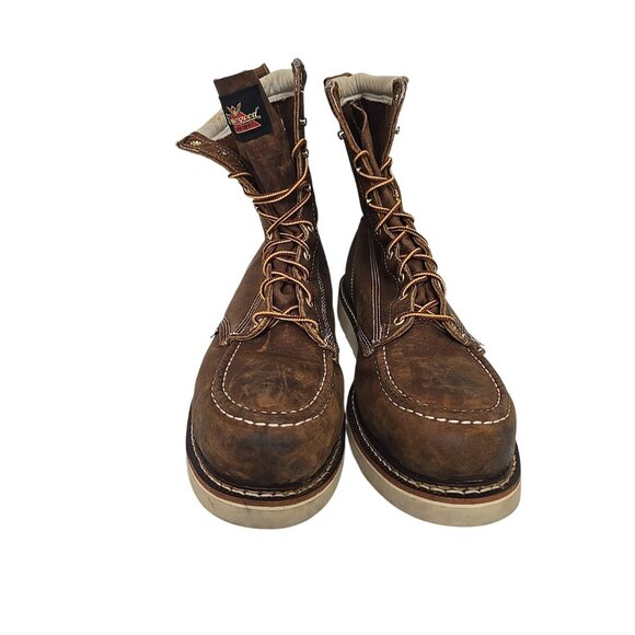 Thorogood Men's 8" Steel Toe Wedge Sole Work Boot (U.S.A.) 804-4478 Brown 13D - Picture 6 of 7